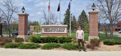 Alexander at NDSCS sign